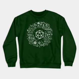 Minimalist Polyhedral D20 Dice of the Druid Tabletop Roleplaying RPG Gaming Addict Crewneck Sweatshirt